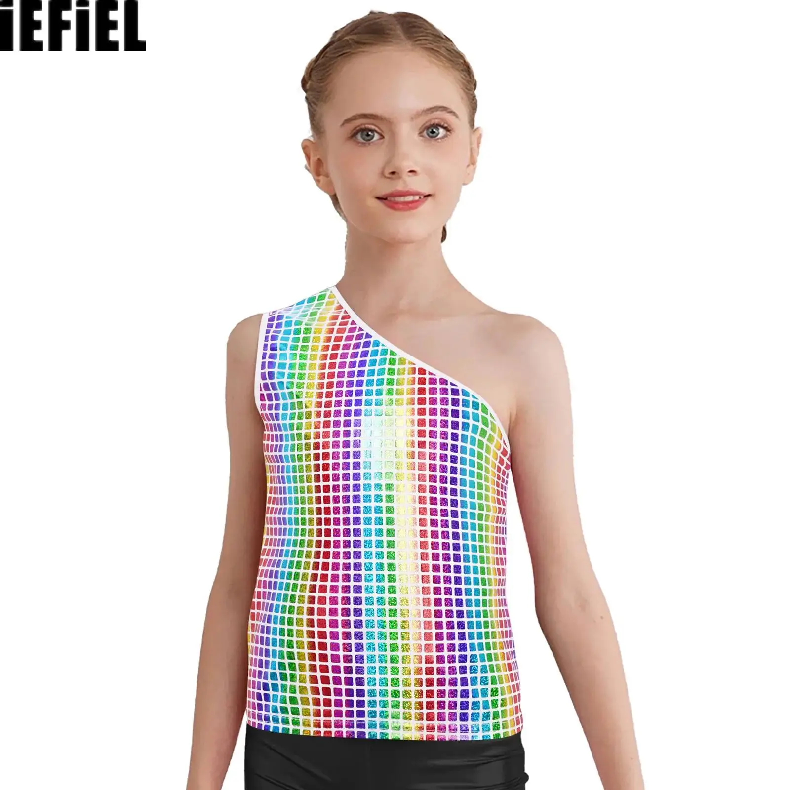 Kids Girls Metallic Plaid Jazz Vest One Shoulder Sleeveless Tank Top Dance Stage Performance Cheerleading Costume
Kids Girls Metallic Plaid Jazz Vest One Shoulder Sleeveless Tank Top Dance Stage Performance Cheerleading Costume