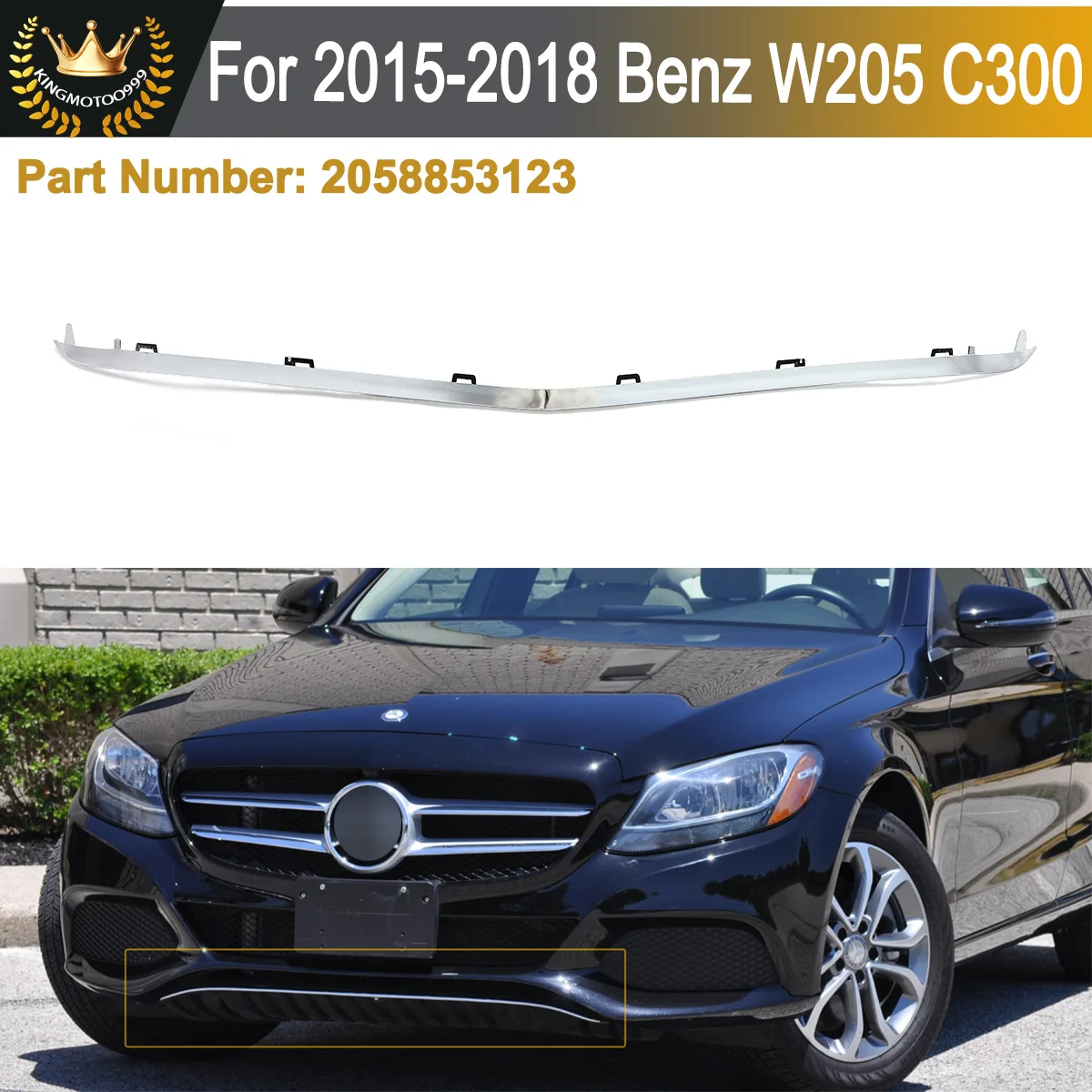2058853123 Front Bumper Lower Lip Chrome Trim for Mercedes Benz C Class W205 C300 Front Splitter Lip 2015 2016 2017 2018
2058853123 Front Bumper Lower Lip Chrome Trim for Mercedes Benz C Class W205 C300 Front Splitter Lip 2015 2016 2017 2018
