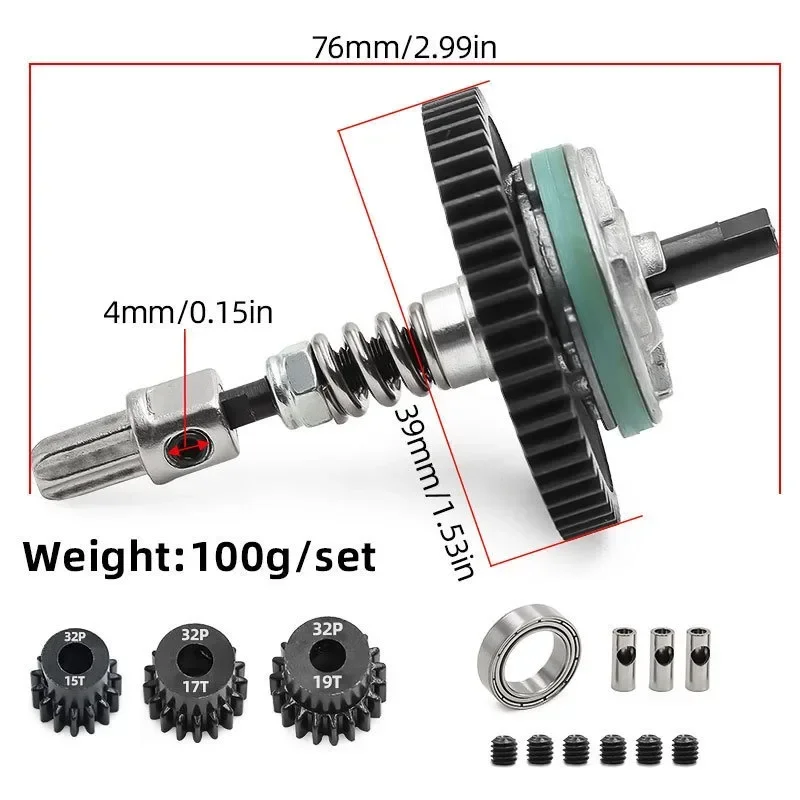 Steel Metal Gear 54T+15T+17T+19T+Deceleration of rotating shaft set for Trxs Slash 4x4
Steel Metal Gear 54T+15T+17T+19T+Deceleration of rotating shaft set for Trxs Slash 4x4