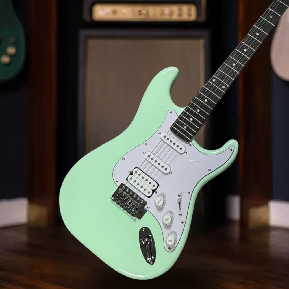 Free Shiping Customized High-quality Light Green ST Electric Guitar 6-string SSH Pickup Redwood Solid Electric Guitar 22 Tone
Free Shiping Customized High-quality Light Green ST Electric Guitar 6-string SSH Pickup Redwood Solid Electric Guitar 22 Tone