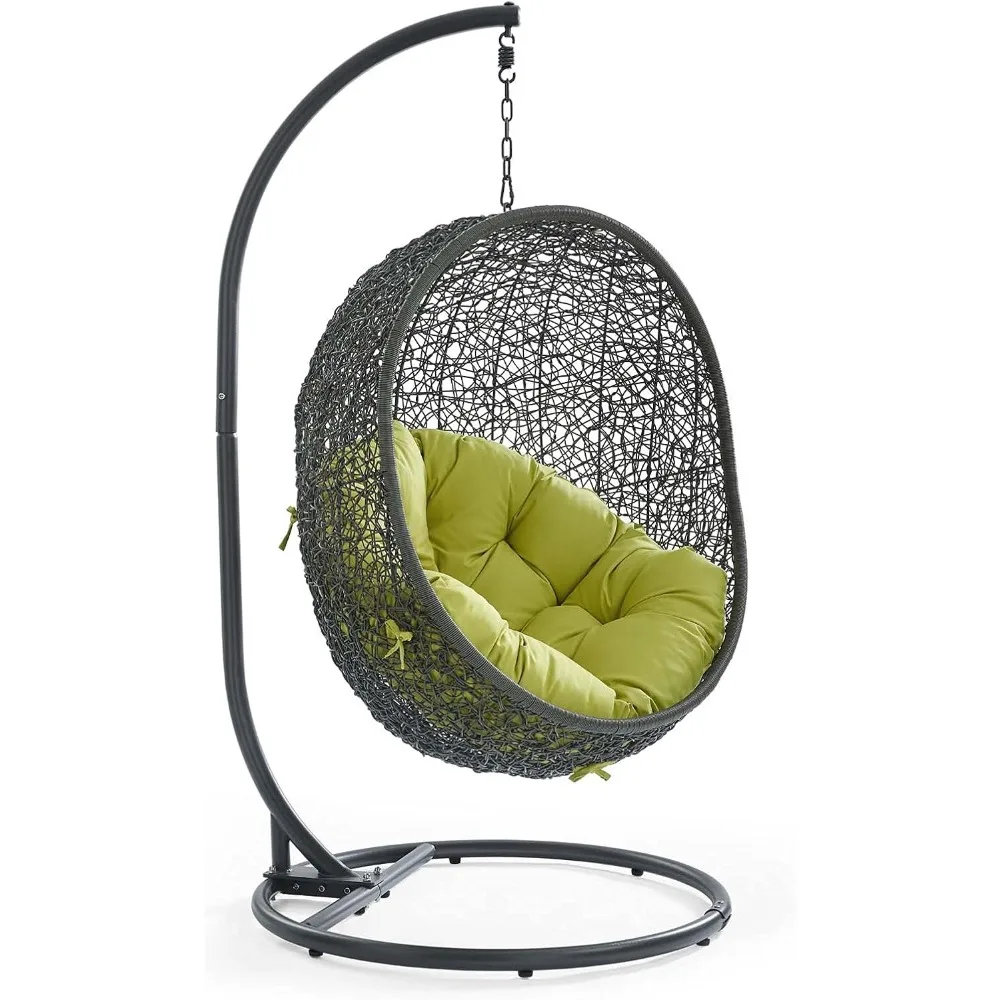 Hide Wicker Rattan Outdoor Patio Porch Lounge Egg Swing Chair Set with Stand in Gray Peridot
Hide Wicker Rattan Outdoor Patio Porch Lounge Egg Swing Chair Set with Stand in Gray Peridot
