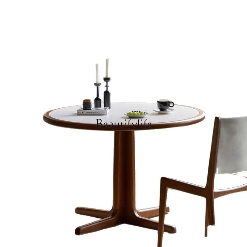 Nordic solid wood rock slab round table Japanese modern simple solid wood medieval table
Nordic solid wood rock slab round table Japanese modern simple solid wood medieval table