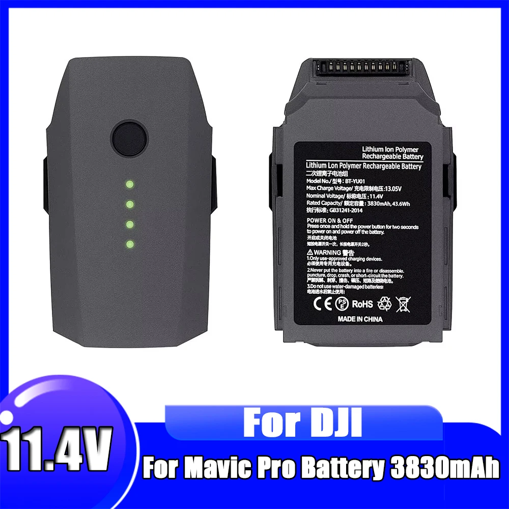 For Mavic Pro Battery Large Capacity Battery 3830mAh Intelligent Flight 11.4V Drone Accessories Flight Time is 26 Minutes
For Mavic Pro Battery Large Capacity Battery 3830mAh Intelligent Flight 11.4V Drone Accessories Flight Time is 26 Minutes
