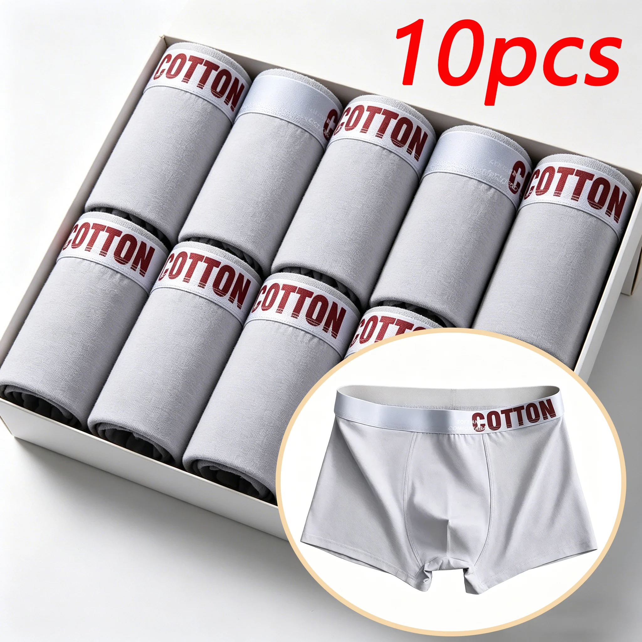 10PCS Men's Cotton Boxer Briefs Graphene Crotch Antibacterial Breathable Sports Underwear Trendy Youth Male Shorts Daily Wear
10PCS Men's Cotton Boxer Briefs Graphene Crotch Antibacterial Breathable Sports Underwear Trendy Youth Male Shorts Daily Wear