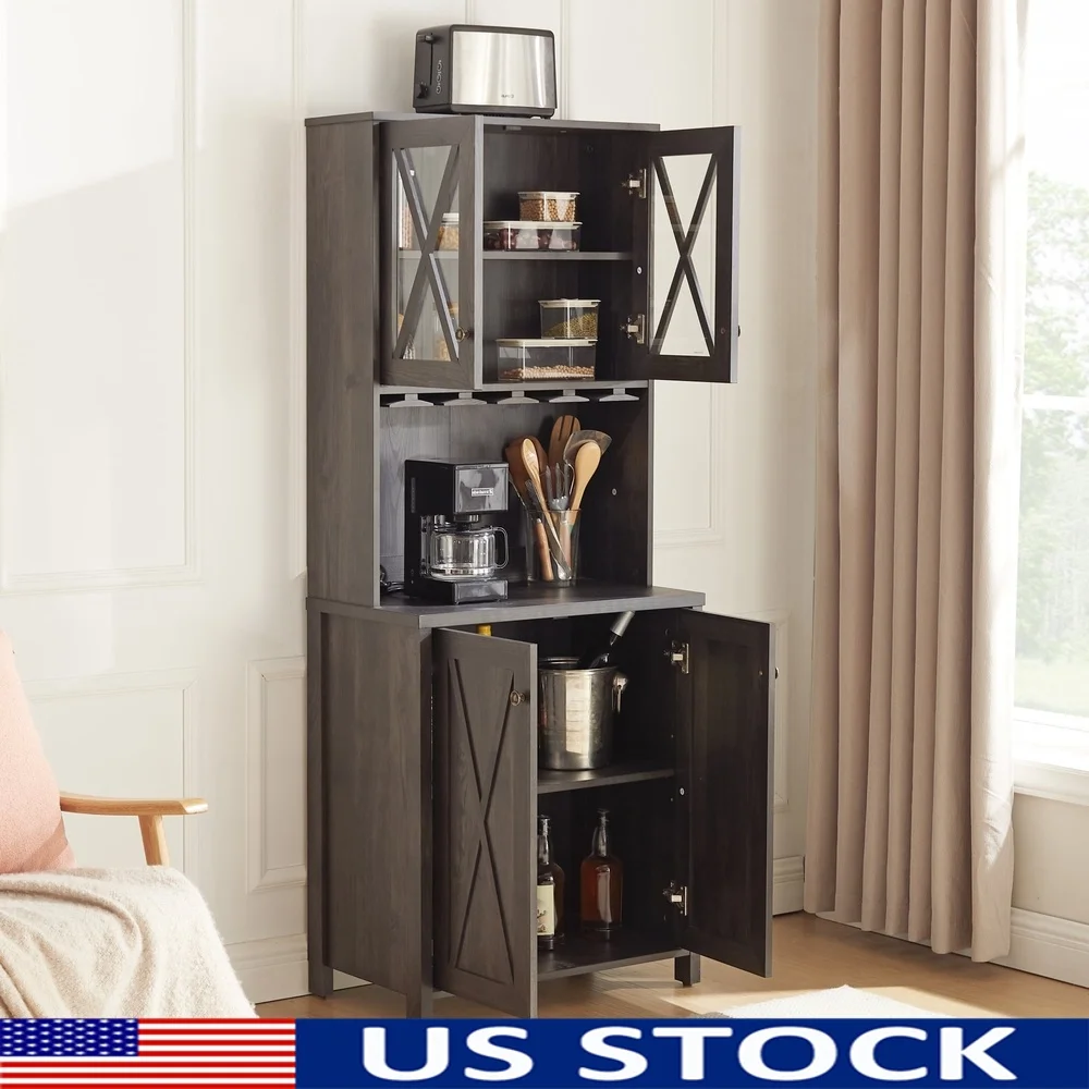 Multi-Purpose Bar Cabinet with Wine Rack Glass Doors Storage Organizer Kitchen Buffet Sideboard Coffee Station 2-Tier Shelves
Multi-Purpose Bar Cabinet with Wine Rack Glass Doors Storage Organizer Kitchen Buffet Sideboard Coffee Station 2-Tier Shelves
