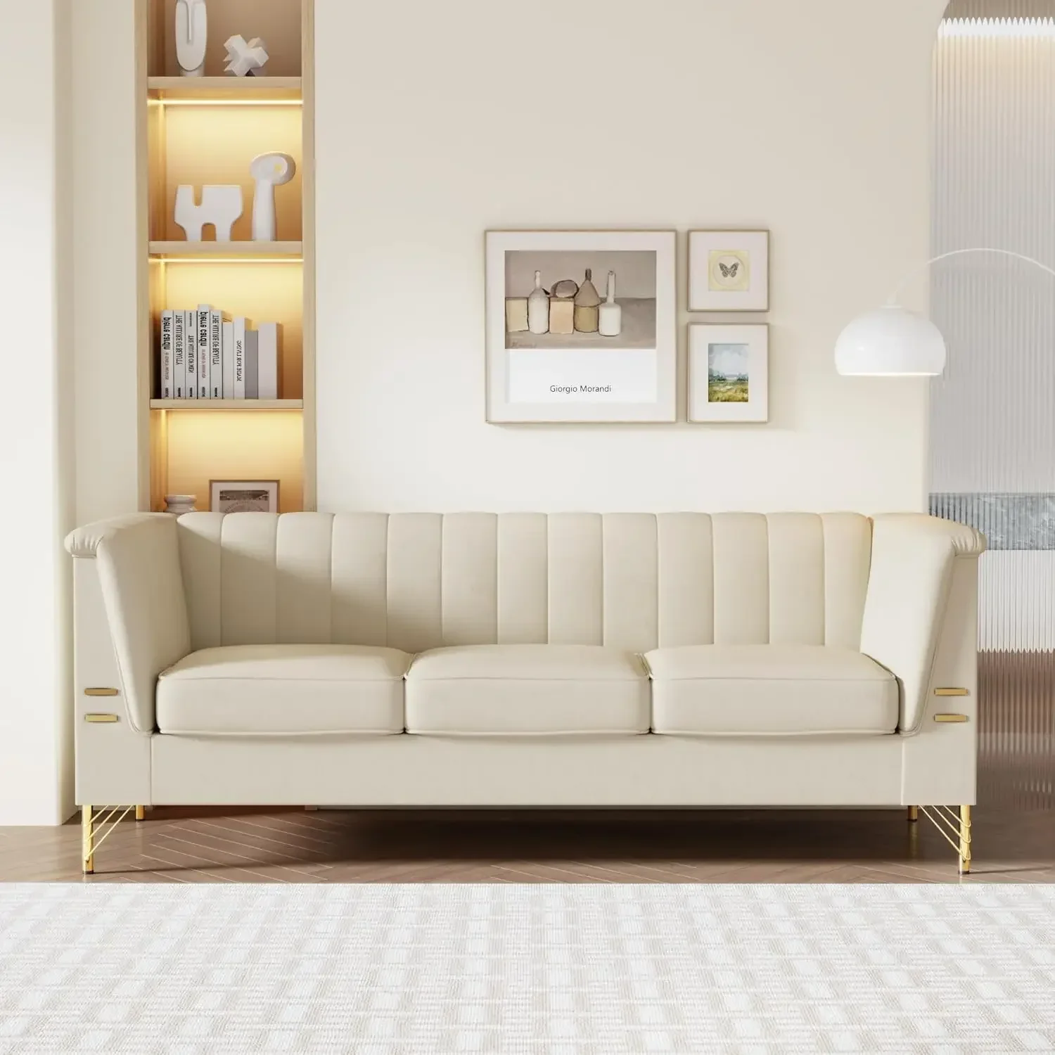 Modern Velvet Sofa, 83 Inch Chesterfield Sofa Couch, Luxury 3 Seater Comfy Couch with Gold Metal Legs for Living Room, Bedroom
Modern Velvet Sofa, 83 Inch Chesterfield Sofa Couch, Luxury 3 Seater Comfy Couch with Gold Metal Legs for Living Room, Bedroom