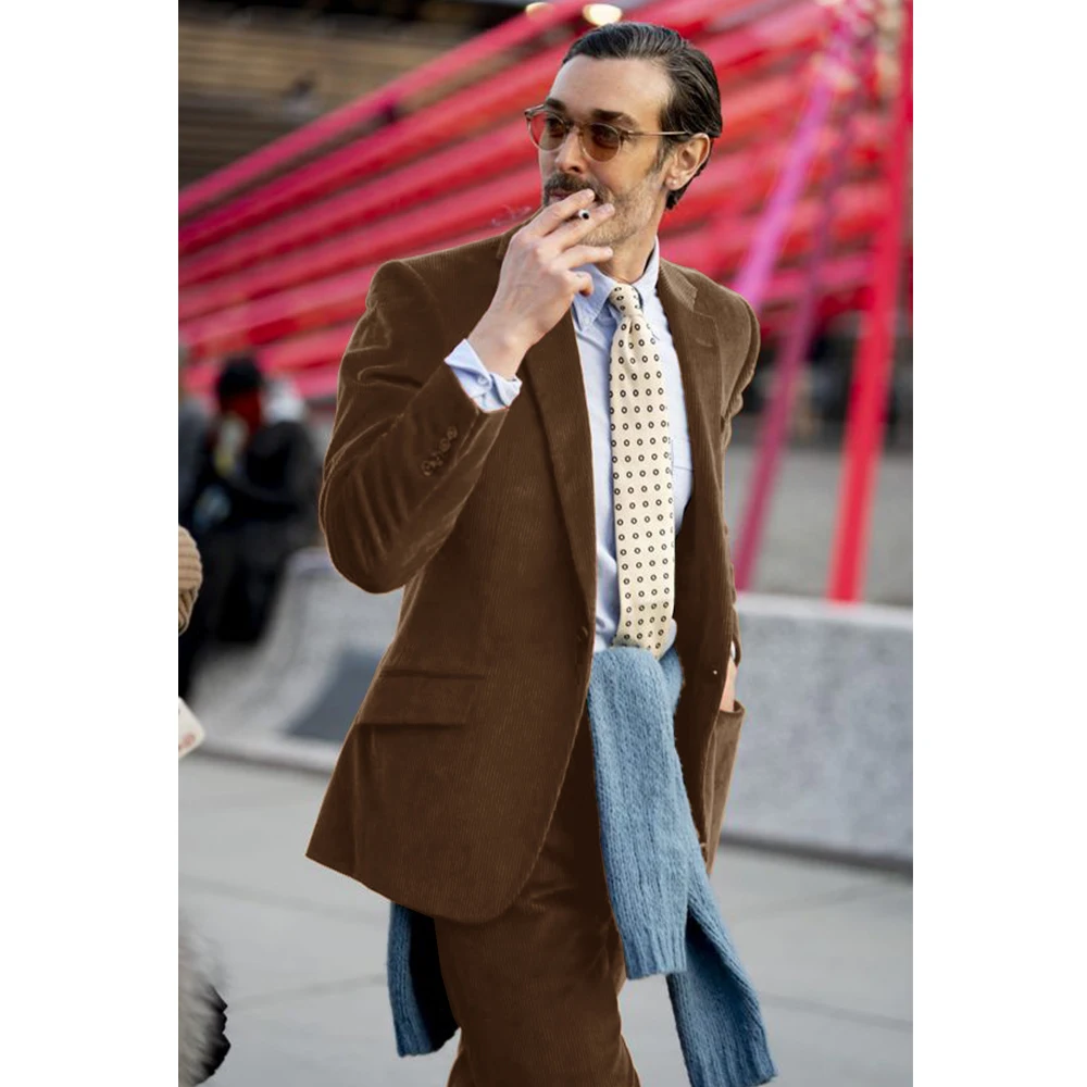 Men's Corduroy Suit Two-piece Casual Fashion Elegant Business Work Wear Groom's Dress Costumes Mens Suits Male Full Clothing Man
Men's Corduroy Suit Two-piece Casual Fashion Elegant Business Work Wear Groom's Dress Costumes Mens Suits Male Full Clothing Man