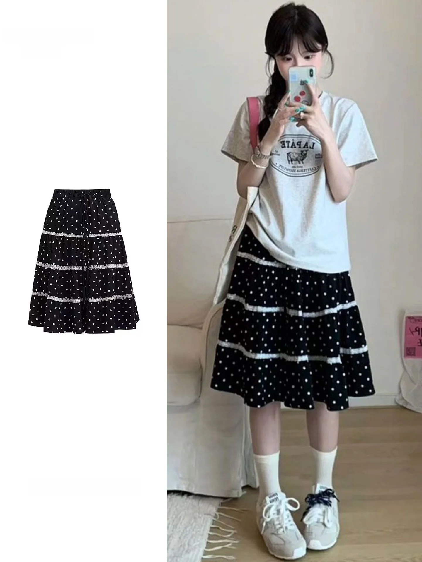 Large Size Polka Dot Lace Ruffle Cake Half Skirt Women's Summer New Korean Artistic Retro Elastic Waist Half Skirt
Large Size Polka Dot Lace Ruffle Cake Half Skirt Women's Summer New Korean Artistic Retro Elastic Waist Half Skirt