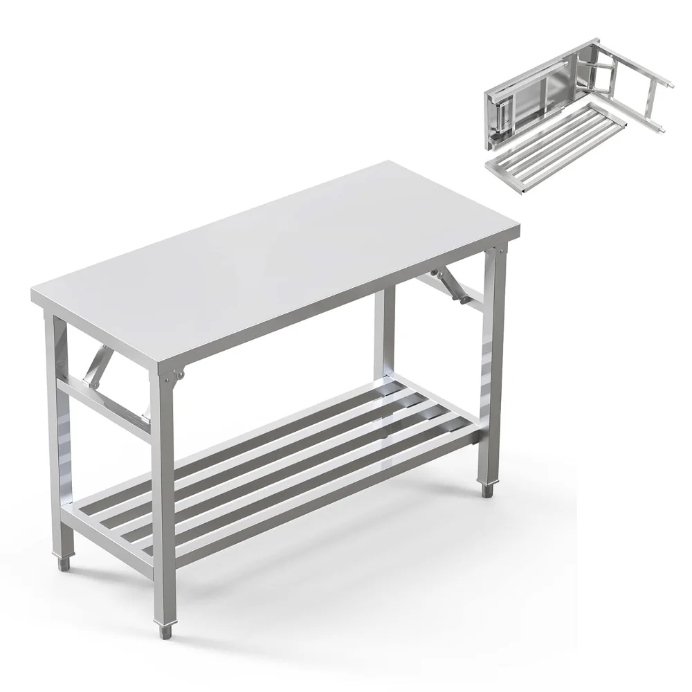 Folding Stainless Steel Table with Adjustable Table Corners and Lower Removable Shelf 20X45 Inches for Outdoor Camping
Folding Stainless Steel Table with Adjustable Table Corners and Lower Removable Shelf 20X45 Inches for Outdoor Camping