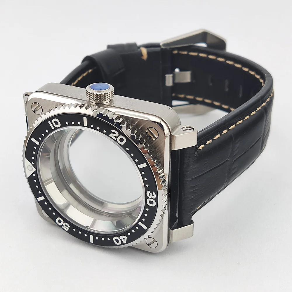 41.3mm NH35 Case Silver Sapphire glass stainless steel case Leather strap Aluminum bezel watch parts Combination kits watch case
41.3mm NH35 Case Silver Sapphire glass stainless steel case Leather strap Aluminum bezel watch parts Combination kits watch case