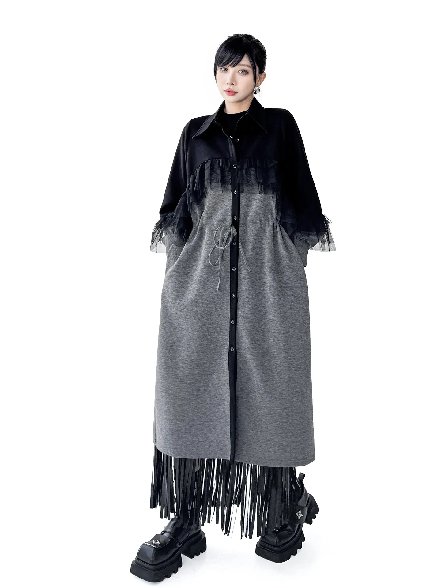 Ele Long irt Dr Women's Faion Loose Outerwear Color Blo Me Paneling Button up Home Ci Commute Travel
Ele Long irt Dr Women's Faion Loose Outerwear Color Blo Me Paneling Button up Home Ci Commute Travel