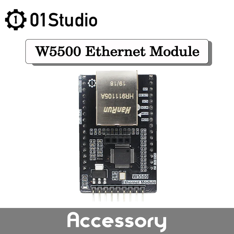 01Studio W5500 Ethernet Module SPI Hardware TCP IP pyBoard Interface Micropython Development board
01Studio W5500 Ethernet Module SPI Hardware TCP IP pyBoard Interface Micropython Development board