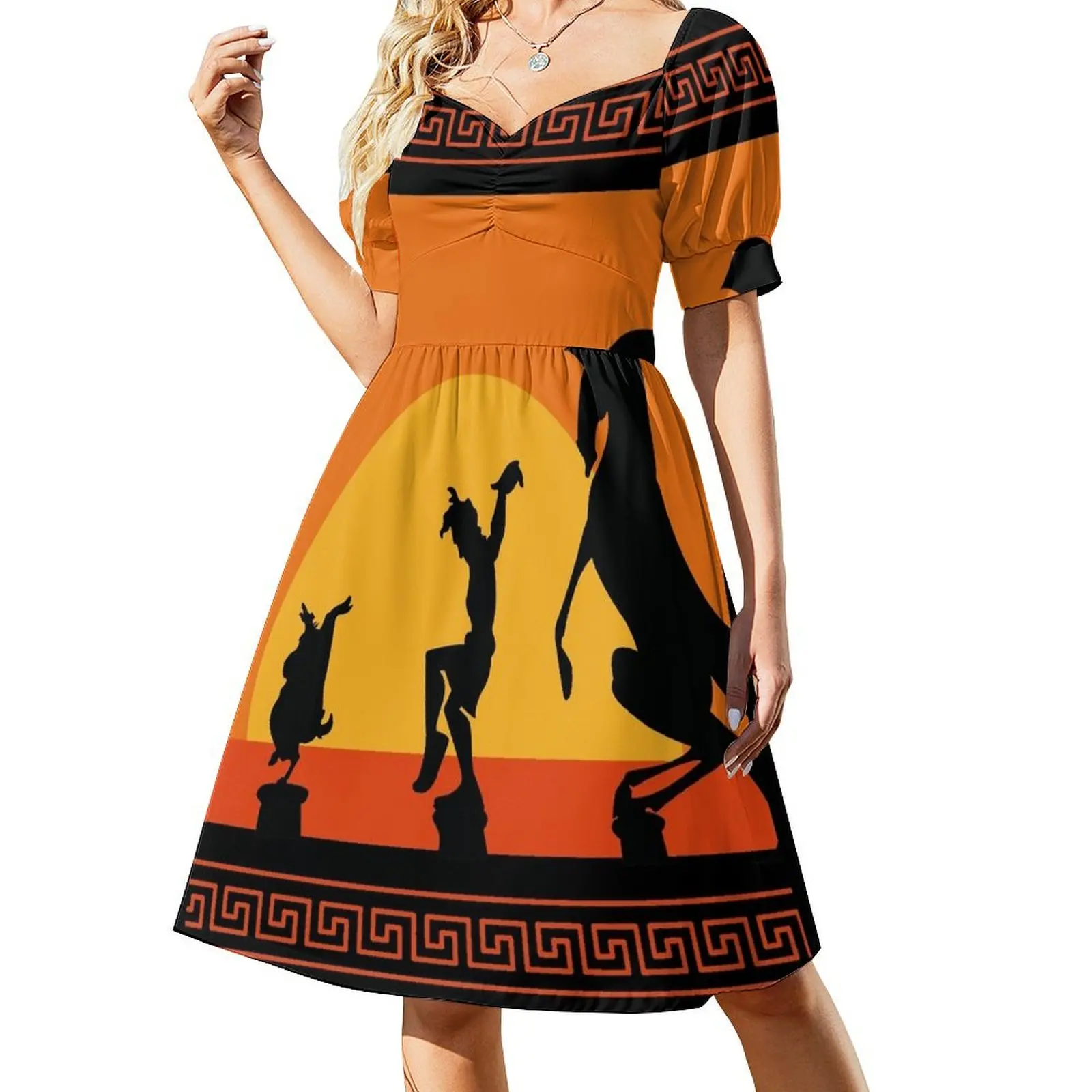 Hercules Sunset Short-Sleeved Dress long dress women Women's evening dress women summer
Hercules Sunset Short-Sleeved Dress long dress women Women's evening dress women summer