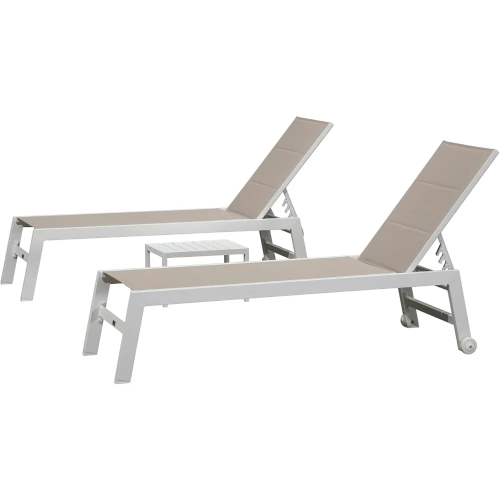 Outdoor Chaise Lounge Set Adjustable Sunbathing Recliner with Side Table for Poolside Beach Outside Patio Aluminum Chaise Loung
Outdoor Chaise Lounge Set Adjustable Sunbathing Recliner with Side Table for Poolside Beach Outside Patio Aluminum Chaise Loung
