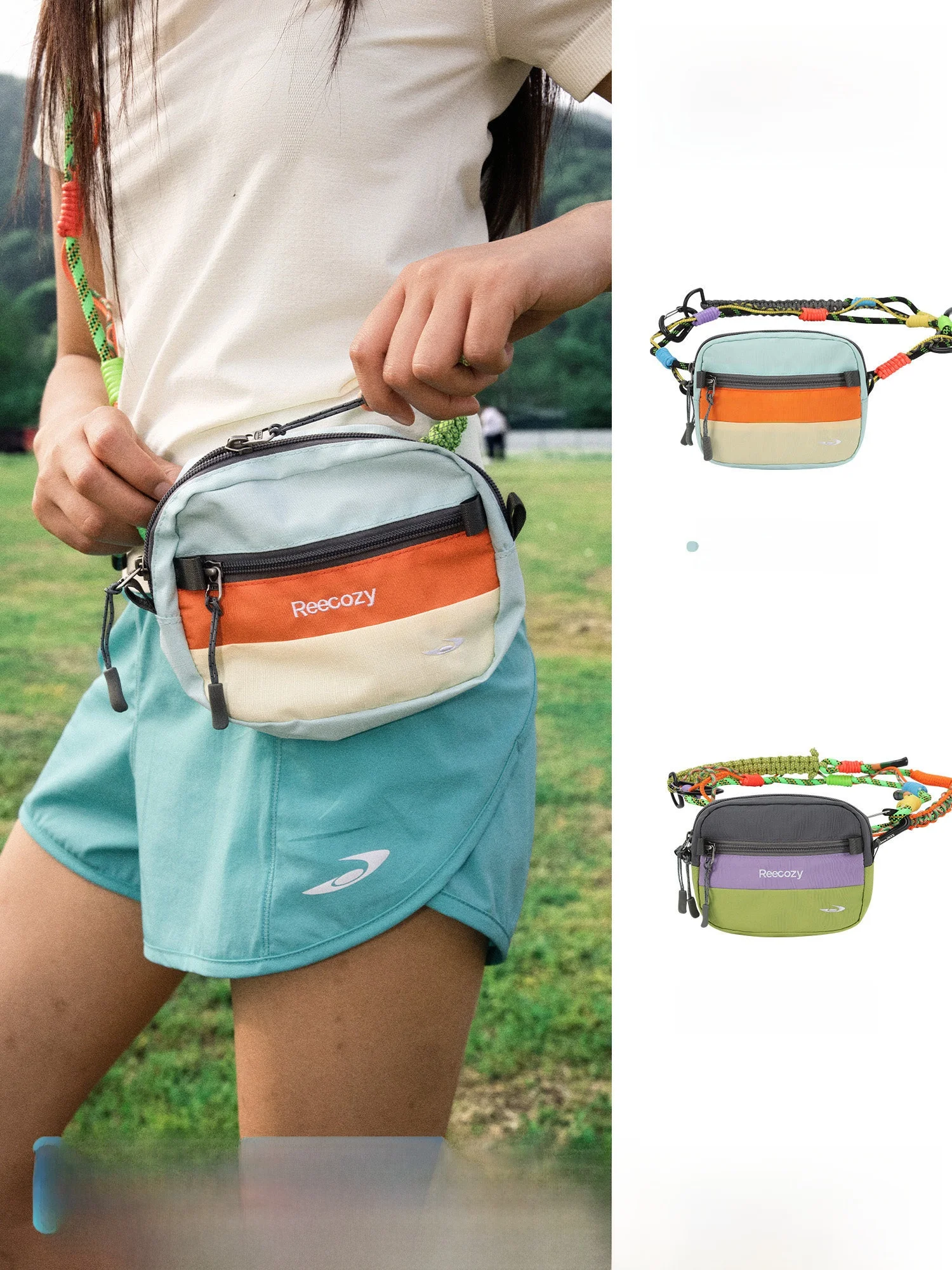Reecozy Collaborative Outdoor Lightweight Nylon Small Crossbody Bag Multi-Functional Wear-Resistant Storage Pouch by Jiangnan...