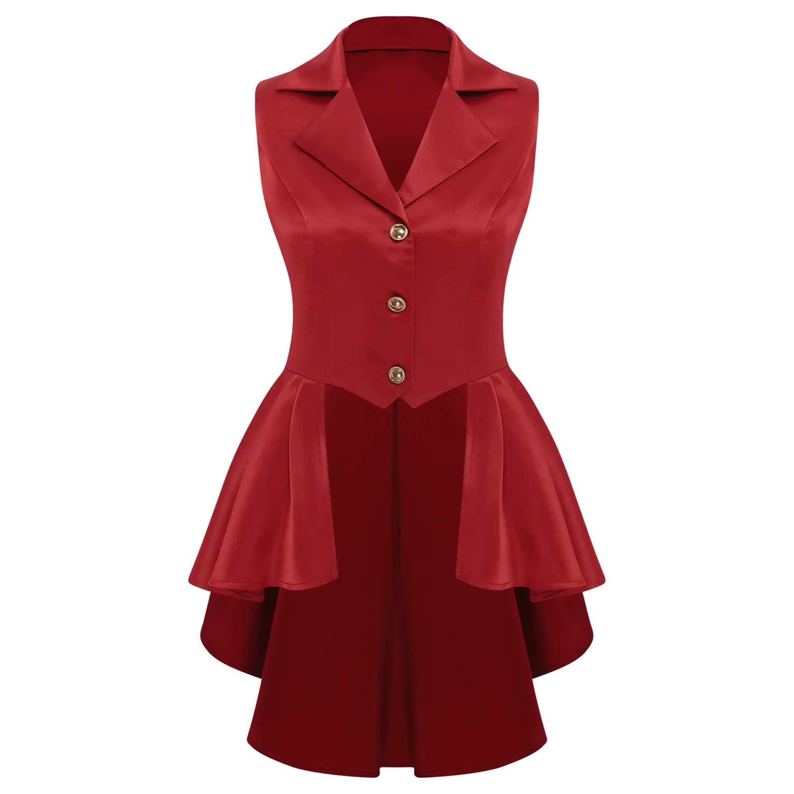 Women Victorian Waistcoat Jacket Tops Sleeveless Asymmetric Ruffled Hem Design Formal Party Shirt for Casual Themed Parties Tops
Women Victorian Waistcoat Jacket Tops Sleeveless Asymmetric Ruffled Hem Design Formal Party Shirt for Casual Themed Parties Tops