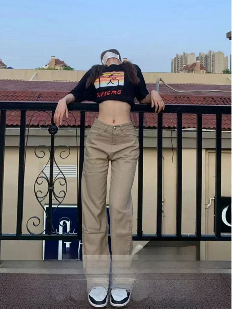 Джинсы женские прямые с высокой талией, цвет хаки, осенне-зимние, свободные, широкие, длинные, в стиле High Street
Джинсы женские прямые с высокой талией, цвет хаки, осенне-зимние, свободные, широкие, длинные, в стиле High Street