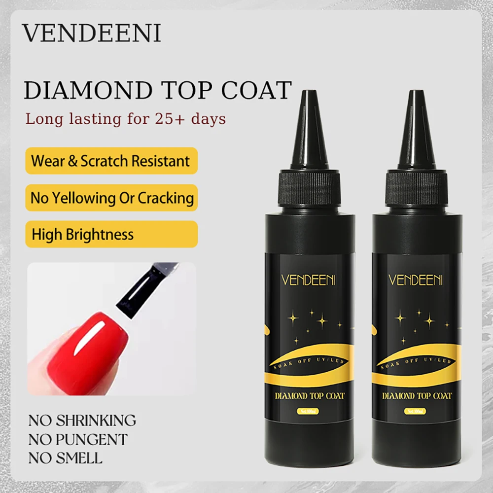 Vendeeni 100ml Diamond Top Coat Gel Nail Polish Semi Permanent UV Soak Off Gel Varnish High brightness Gel Lacquer For Nail Art
Vendeeni 100ml Diamond Top Coat Gel Nail Polish Semi Permanent UV Soak Off Gel Varnish High brightness Gel Lacquer For Nail Art