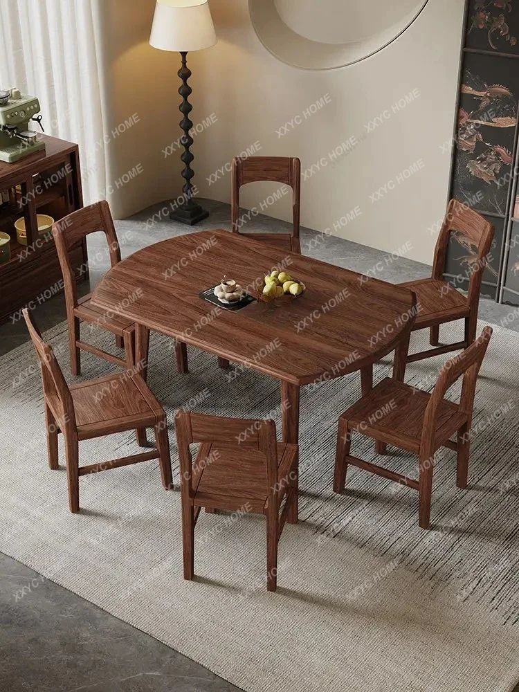 S TSolid wood folding dining table and chairs, household small apartment telescopic modern simple round dining table
S TSolid wood folding dining table and chairs, household small apartment telescopic modern simple round dining table