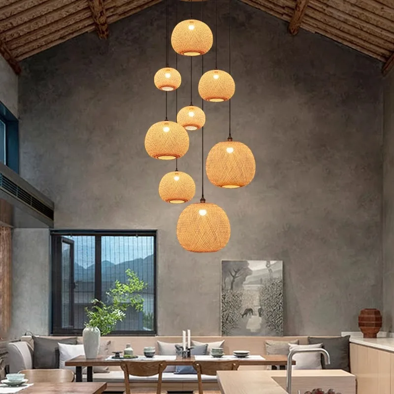 woven spherical chandelier pastoral tea room Zen staircase art B & B hotel Japanese-style wabi sandy wind lamps
woven spherical chandelier pastoral tea room Zen staircase art B & B hotel Japanese-style wabi sandy wind lamps