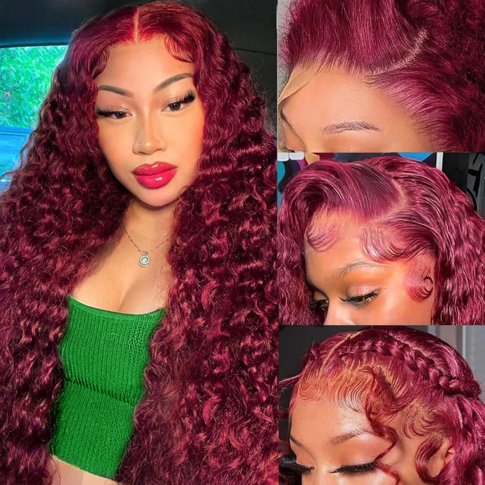 Deep Wave 99j Lace Frontal Wig Human Hair Burgundy 13x6 HD Lace Front Human Hair Wig Red Deep Curly Brazilian Lace Wig For Women
Deep Wave 99j Lace Frontal Wig Human Hair Burgundy 13x6 HD Lace Front Human Hair Wig Red Deep Curly Brazilian Lace Wig For Women