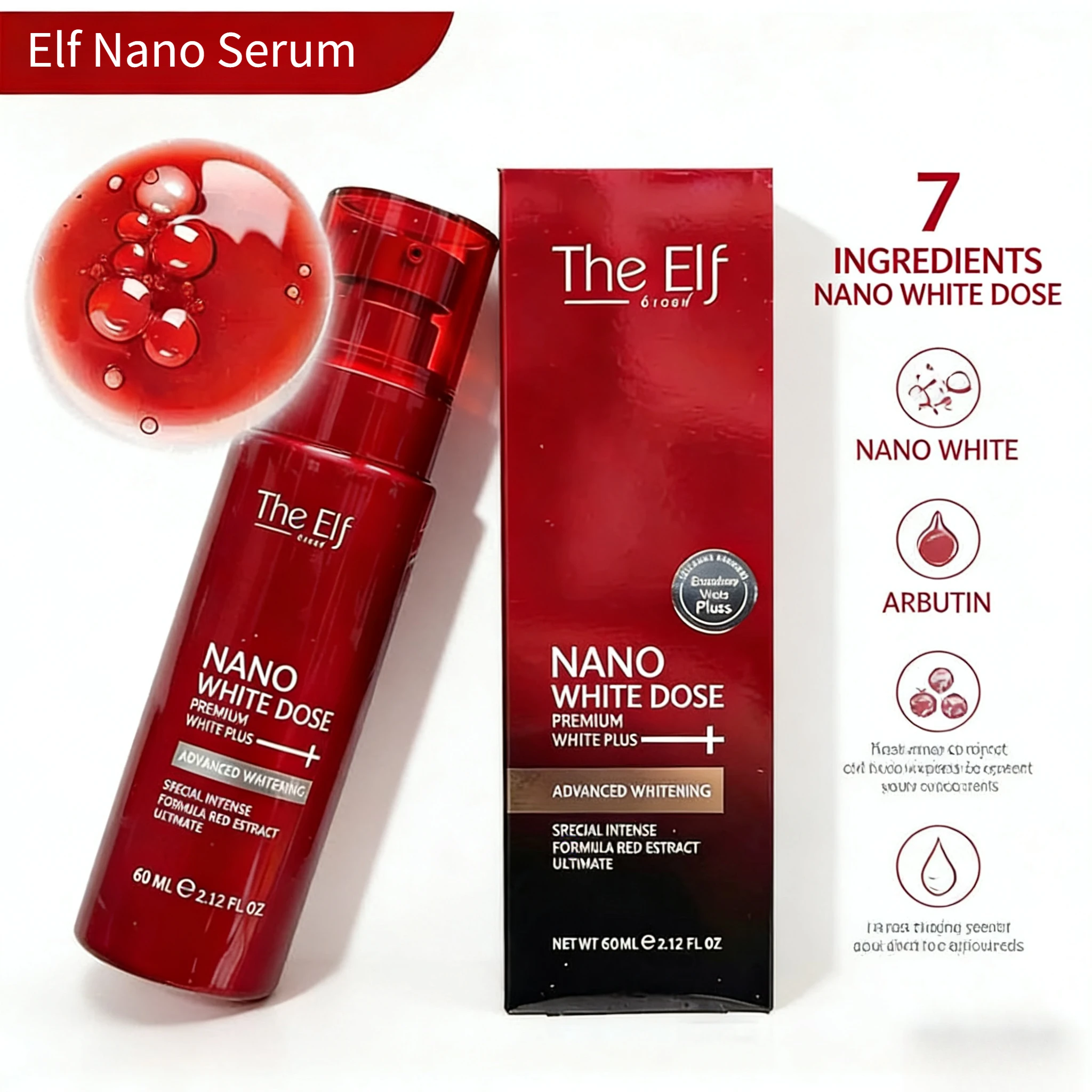 Serum The Elf Nano White Dose Truyen Trang Mo Tham Fade Dark Spots Brighten Complexion Skin Care Formula Whitening and Moisturis
Serum The Elf Nano White Dose Truyen Trang Mo Tham Fade Dark Spots Brighten Complexion Skin Care Formula Whitening and Moisturis