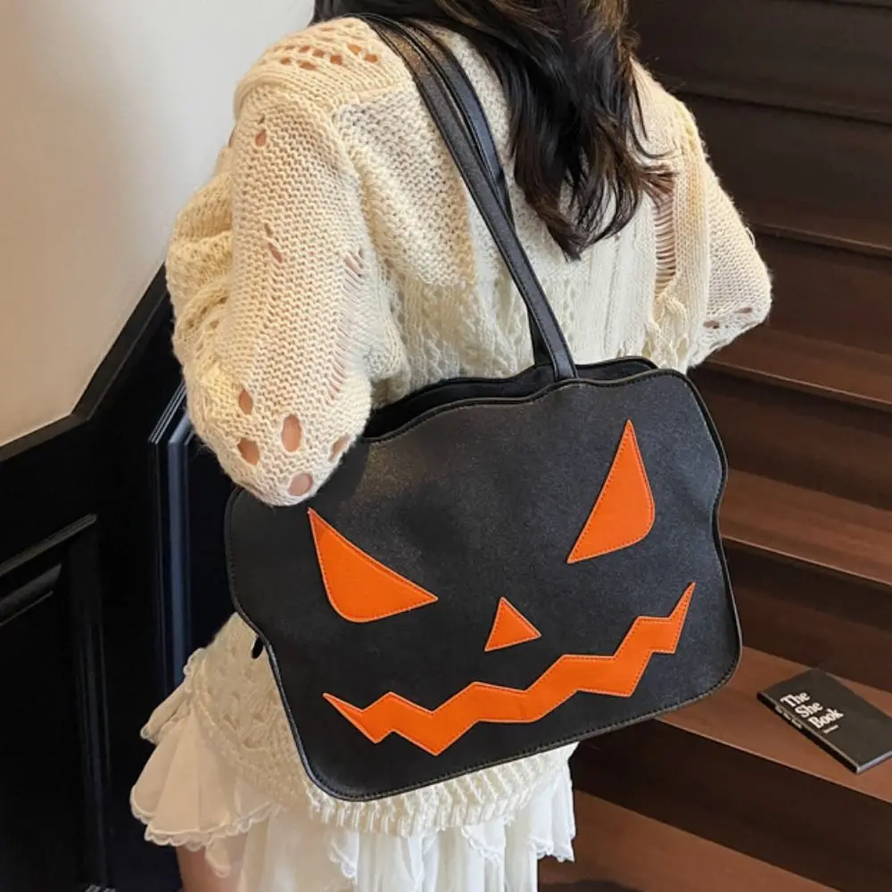 Casual Gothic Halloween Tote Bag Pu Leather Large Capacity Pumpkin Shoulder Bag Creative Quirky Demon Messenger Bag Children
Casual Gothic Halloween Tote Bag Pu Leather Large Capacity Pumpkin Shoulder Bag Creative Quirky Demon Messenger Bag Children
