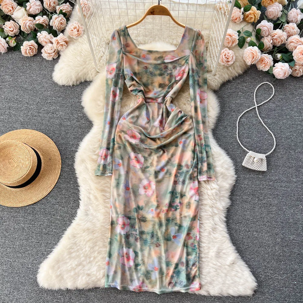 Весна 2024, женские платья с длинным рукавом и цветочным принтом, сексуальное эластичное сетчатое платье с квадратным воротником, женское длинное тонкое облегающее платье, Vestidos
Весна 2024, женские платья с длинным рукавом и цветочным принтом, сексуальное эластичное сетчатое платье с квадратным воротником, женское длинное тонкое облегающее платье, Vestidos