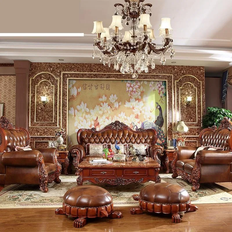 ProCARE European-style genuine leather sofa set sofa wood carving living room furniture
ProCARE European-style genuine leather sofa set sofa wood carving living room furniture