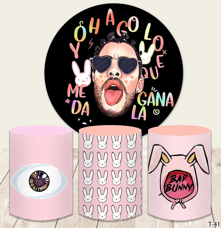Bad Bunny Round Photography Backdrop Happy Birthday Musical Party Photo Background Rabbit Pink Circle Photo Booth Props
Bad Bunny Round Photography Backdrop Happy Birthday Musical Party Photo Background Rabbit Pink Circle Photo Booth Props