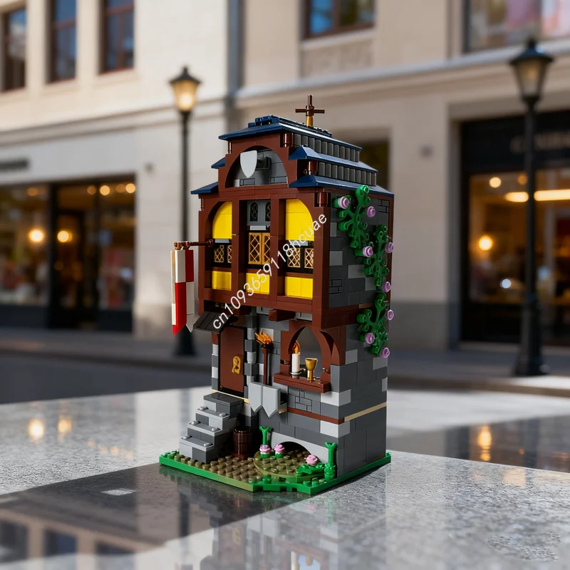 645pcs MOC Medieval Tavern Castle Alternate Model Building Toys Blocks Christmas Gift Architecture Assemble DIY Brick Birthday
645pcs MOC Medieval Tavern Castle Alternate Model Building Toys Blocks Christmas Gift Architecture Assemble DIY Brick Birthday