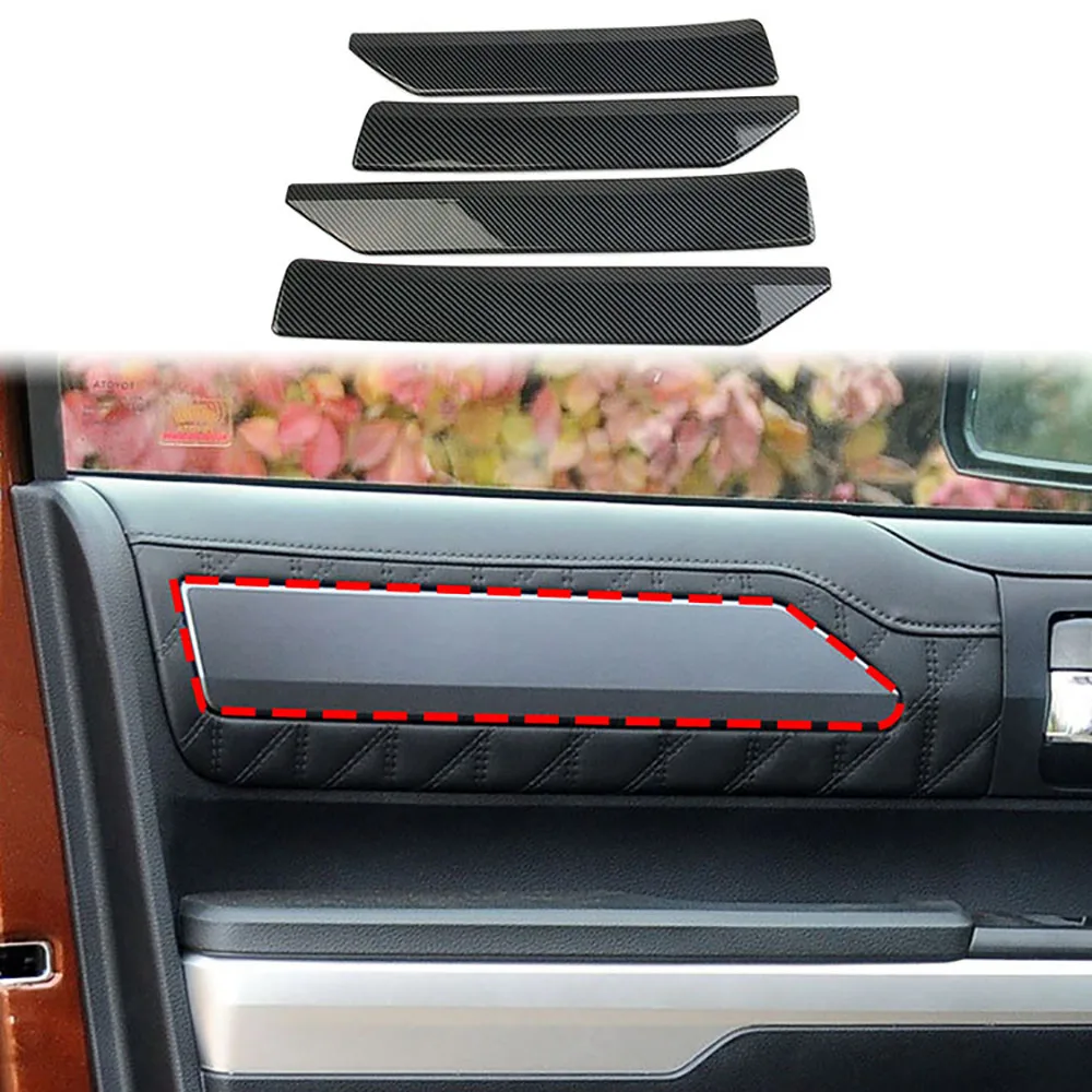 4 Pcs ABS Carbon Fiber Color Car Inner Door Trim Strip Decorative Panel Fit For Toyota Tundra 2022+ Car Styling Accessories
4 Pcs ABS Carbon Fiber Color Car Inner Door Trim Strip Decorative Panel Fit For Toyota Tundra 2022+ Car Styling Accessories