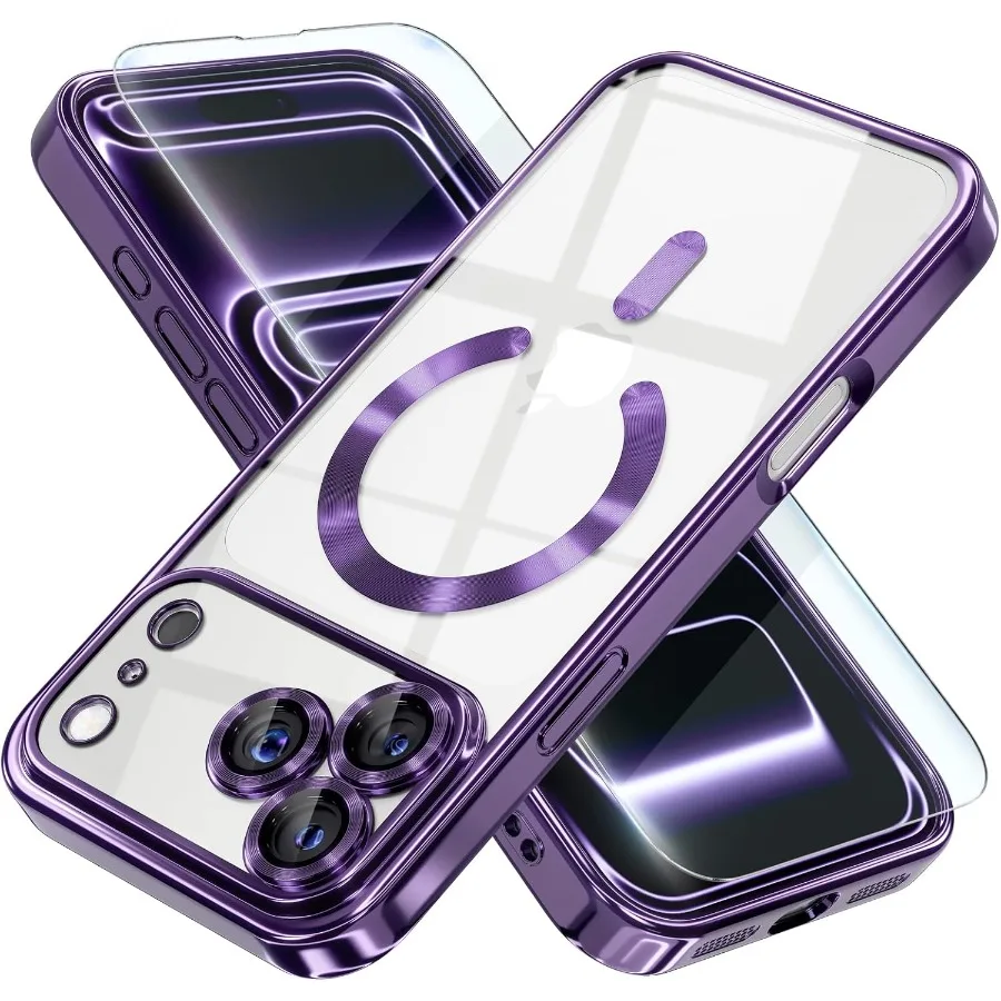 Deep Purple Soft Clear Magnetic Phone Case with Full Camera Lens Protection for iPhone 17 Pro Max Compatible with MagSafe Never
Deep Purple Soft Clear Magnetic Phone Case with Full Camera Lens Protection for iPhone 17 Pro Max Compatible with MagSafe Never