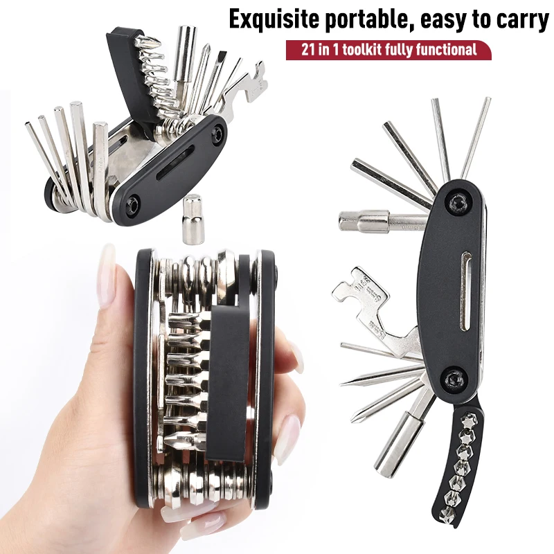 21 in 1 Bike Portable Socket Multipurpose Wrench Bicycle Multi Tool Screwdriver Mountain Motorcycle Bicycle Repair Tools
21 in 1 Bike Portable Socket Multipurpose Wrench Bicycle Multi Tool Screwdriver Mountain Motorcycle Bicycle Repair Tools