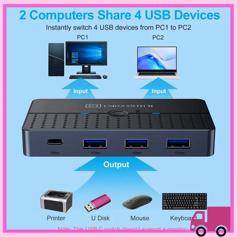 Compact SA20 USB 3.0 Switch 7 Ports Type C HUB Controller Extend Cable Sharing 2 Computer 1 Mouse Keyboard Printer USB Disk
Compact SA20 USB 3.0 Switch 7 Ports Type C HUB Controller Extend Cable Sharing 2 Computer 1 Mouse Keyboard Printer USB Disk