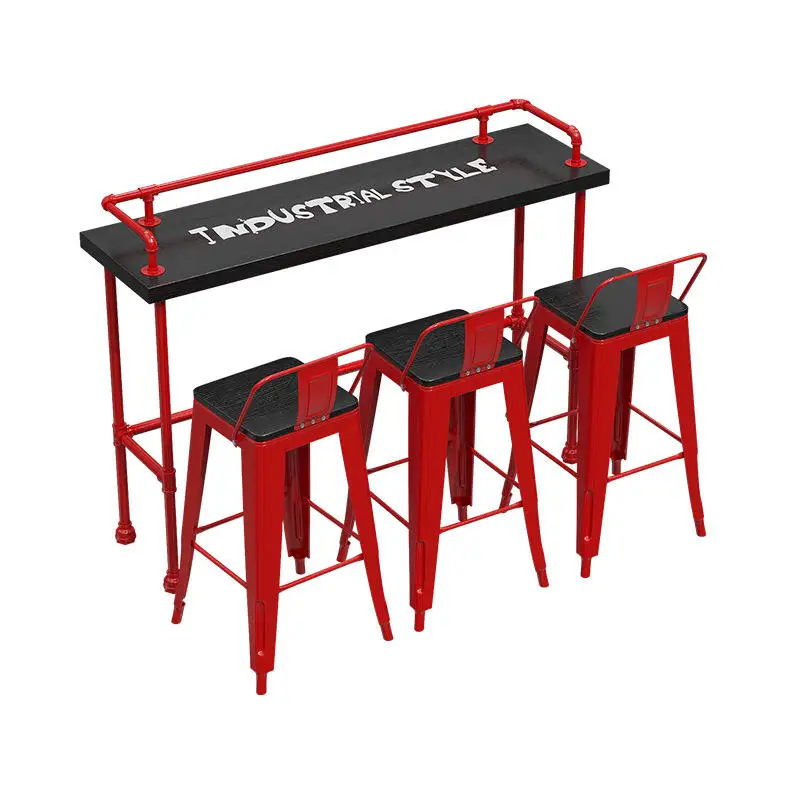 Industrial style bar milk tea shop solid wood metal tables and chairs,support custom color and logo
Industrial style bar milk tea shop solid wood metal tables and chairs,support custom color and logo