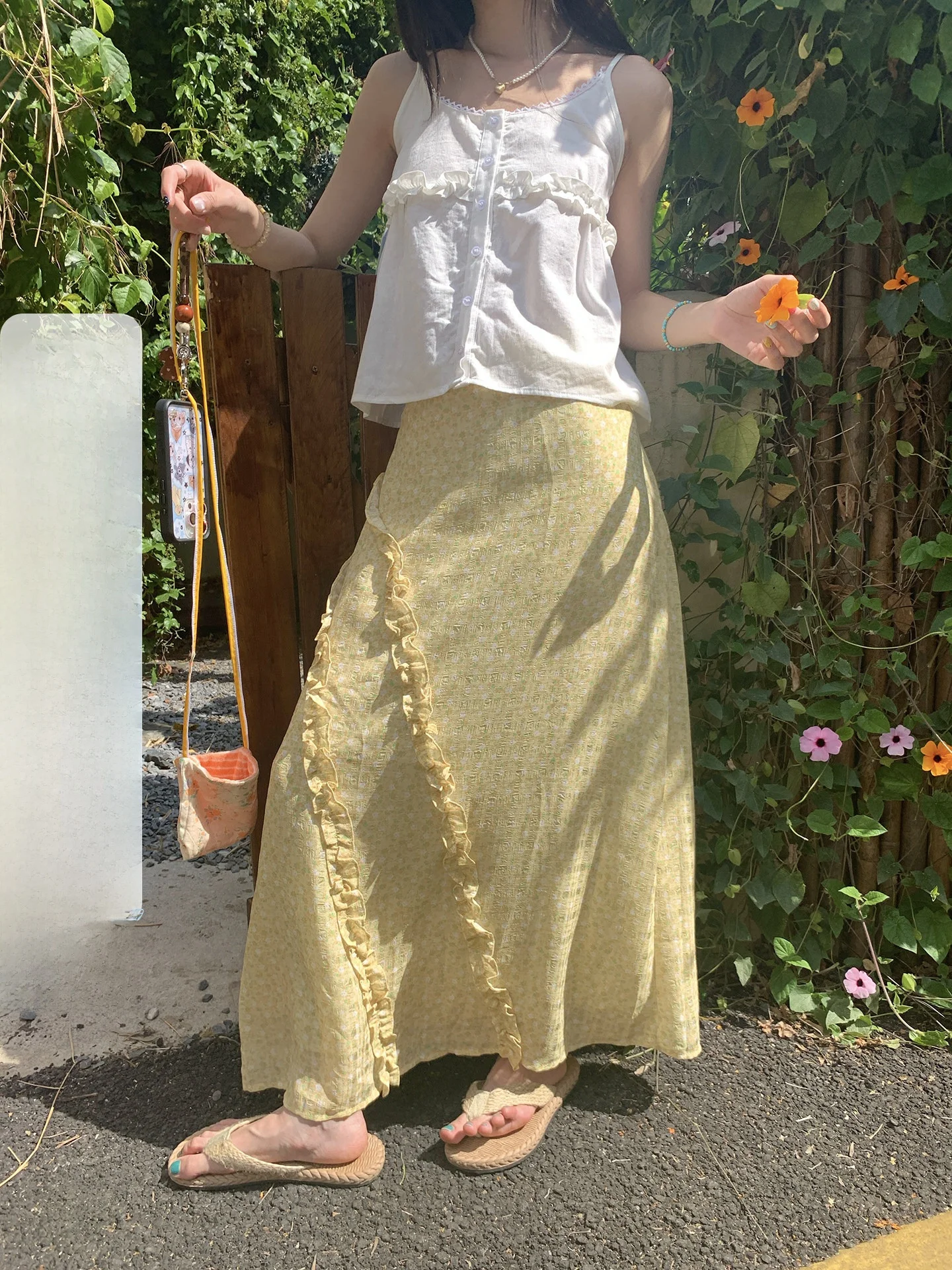 Hollyii Korean Style Sweet Floral Asymmetrical Half-length Skirt Maxi Dress with Wood Grain Splicing Spring Summer New A...
Hollyii Korean Style Sweet Floral Asymmetrical Half-length Skirt Maxi Dress with Wood Grain Splicing Spring Summer New A...