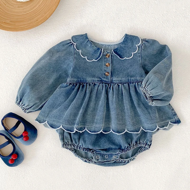 2025 New Autumn 0-24M Baby Girl Clothing Toddler Baby Girl Romper Long Sleeved Solid Color Denim Infant Baby Girls Jumpsuit
2025 New Autumn 0-24M Baby Girl Clothing Toddler Baby Girl Romper Long Sleeved Solid Color Denim Infant Baby Girls Jumpsuit