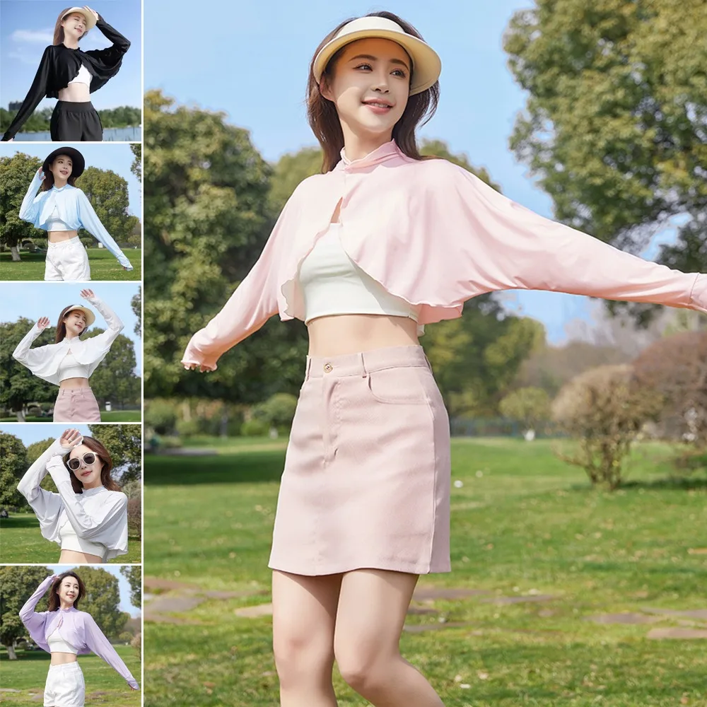 New Casual Women's Sunscreen Shawl Long-sleeve Solid Color Sunscreen Capes Breathable Ice Silk Thin Coat Summer Outdoor
New Casual Women's Sunscreen Shawl Long-sleeve Solid Color Sunscreen Capes Breathable Ice Silk Thin Coat Summer Outdoor