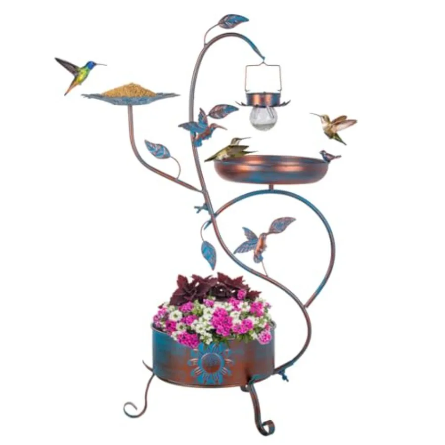Metal Bird Bath for Outside, Birdbaths Outdoors with Planter and Feeder, Garden Bird Baths with Solar Lights
Metal Bird Bath for Outside, Birdbaths Outdoors with Planter and Feeder, Garden Bird Baths with Solar Lights