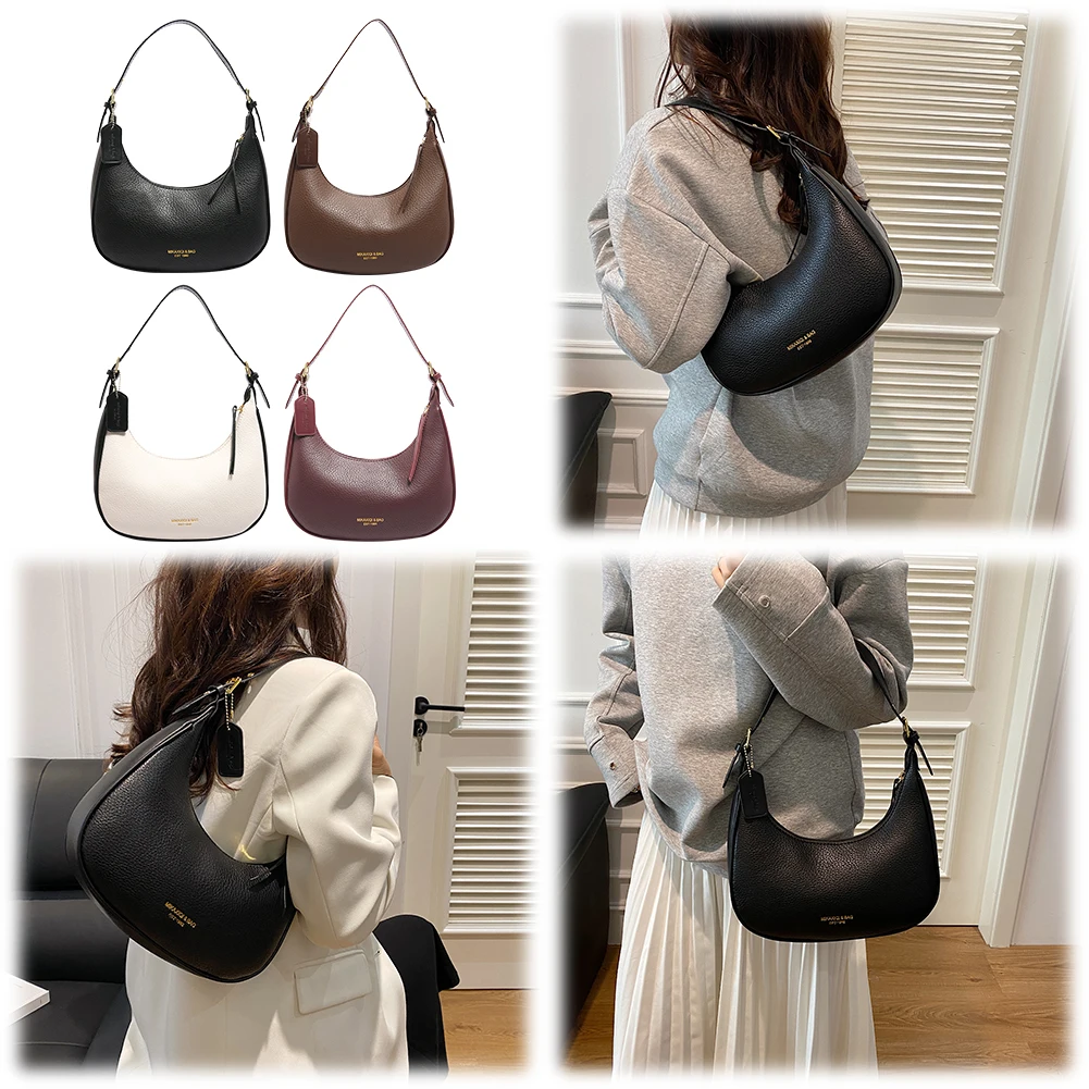 Women PU Leather Crescent Bag with Inner Pocket Shoulder Bag with Zipper Closure Solid Clutch Purse for Work Travel
Women PU Leather Crescent Bag with Inner Pocket Shoulder Bag with Zipper Closure Solid Clutch Purse for Work Travel