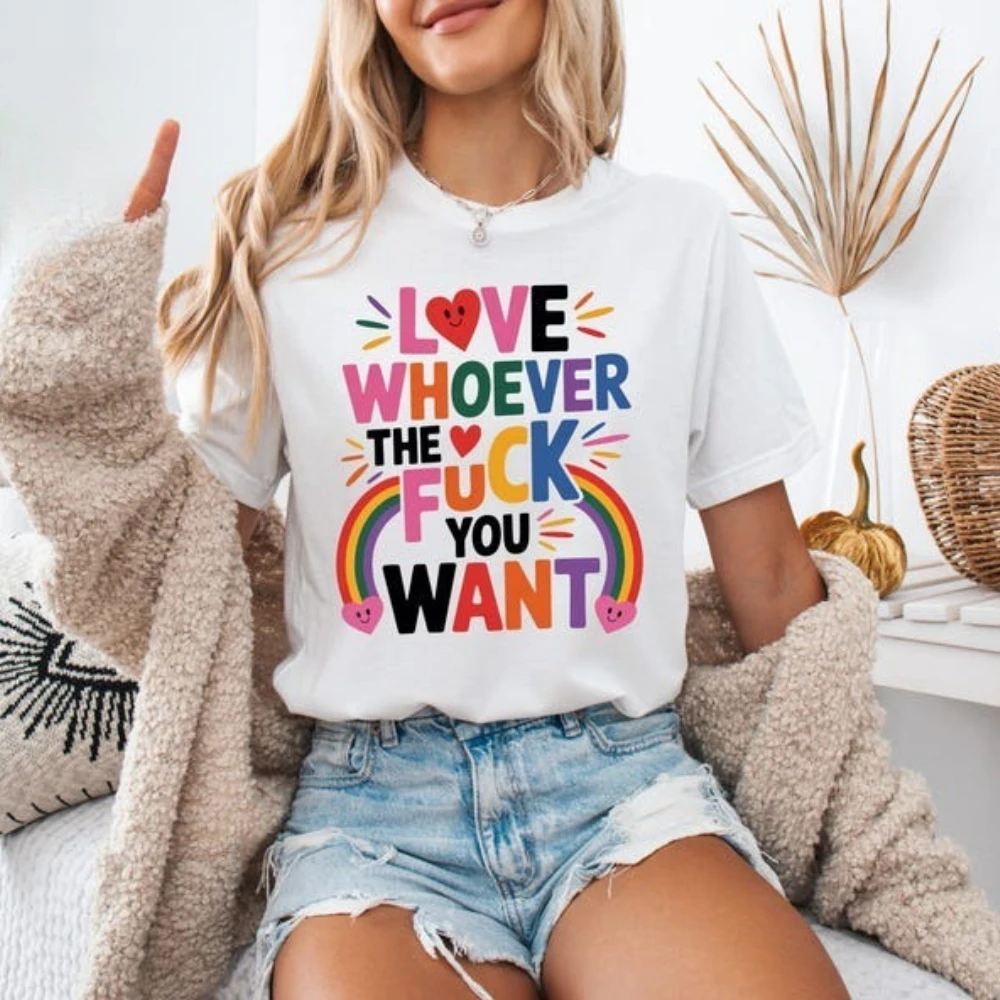 Футболка Love Whoever The F You Want LGBTQ, футболка с месяцем гордости, радужная рубашка, модная рубашка для лесбиянок, гей-прайда, мужская и женская уличная одежда 
Футболка Love Whoever The F You Want LGBTQ, футболка с месяцем гордости, радужная рубашка, модная рубашка для лесбиянок, гей-прайда, мужская и женская уличная одежда