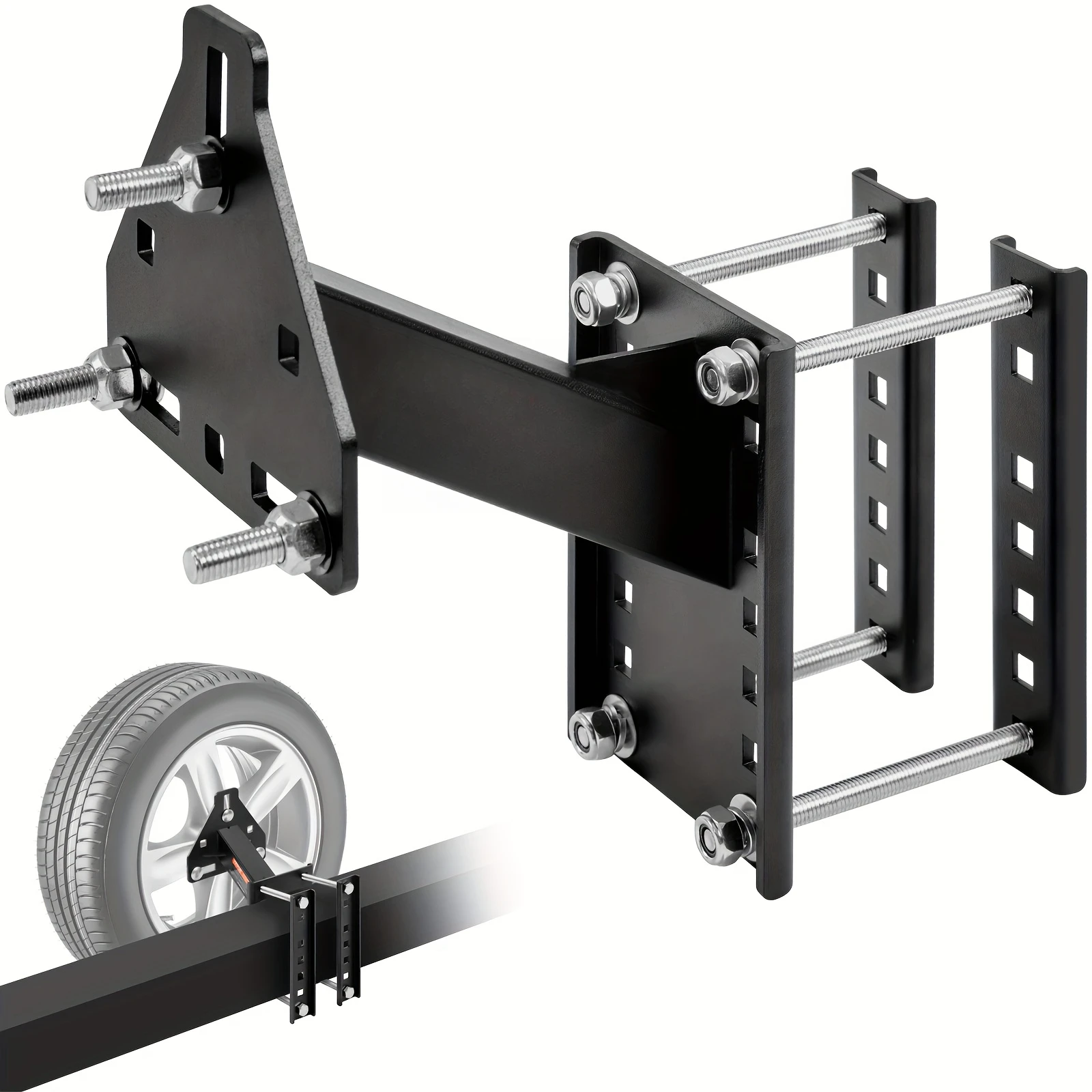 160-pound Load Capacity Spare Tire Rack | Suitable for 4-inch to 6.5-inch Bolt Patterns, Universally Applicable for Trailers, Trucks, RVs, Boats - Durable and Reinforced Design
160-pound Load Capacity Spare Tire Rack | Suitable for 4-inch to 6.5-inch Bolt Patterns, Universally Applicable for Trailers, Trucks, RVs, Boats - Durable and Reinforced Design