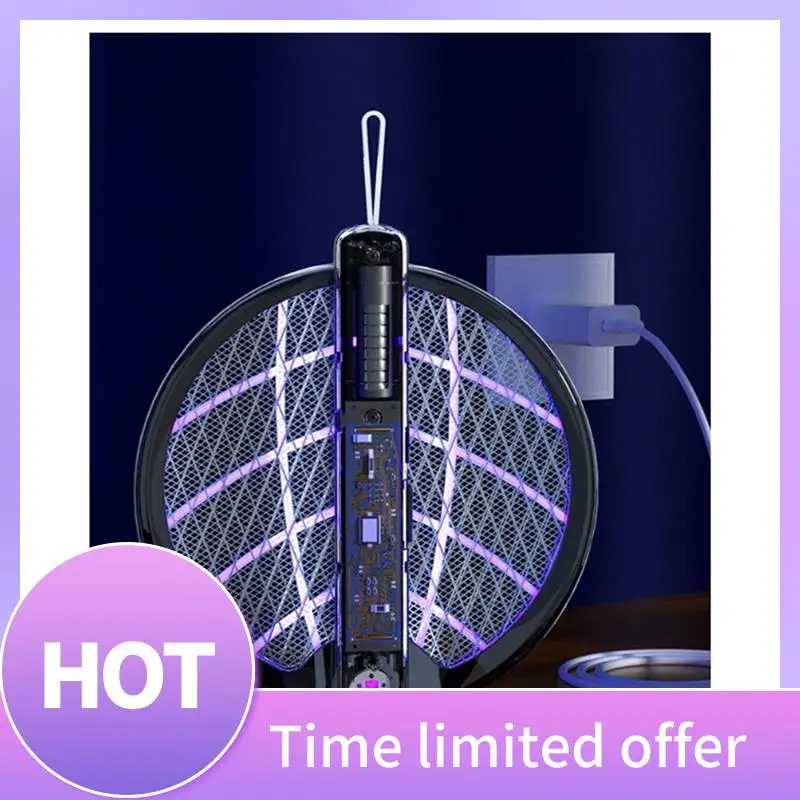 B69C 3000V Electric Mosquito Swatter Home Mosquito Swatter With Lamp USB Rechargeable Foldable Bug Zapper Summer Fly Swatter
B69C 3000V Electric Mosquito Swatter Home Mosquito Swatter With Lamp USB Rechargeable Foldable Bug Zapper Summer Fly Swatter