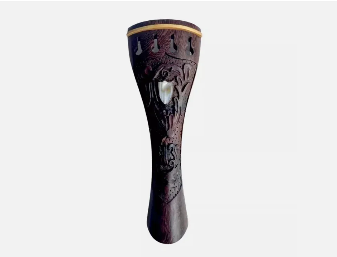 Nice Carved Rosewood violin tailpiece 4/4. Shell Inlay French Mode one piece violin fitting
Nice Carved Rosewood violin tailpiece 4/4. Shell Inlay French Mode one piece violin fitting