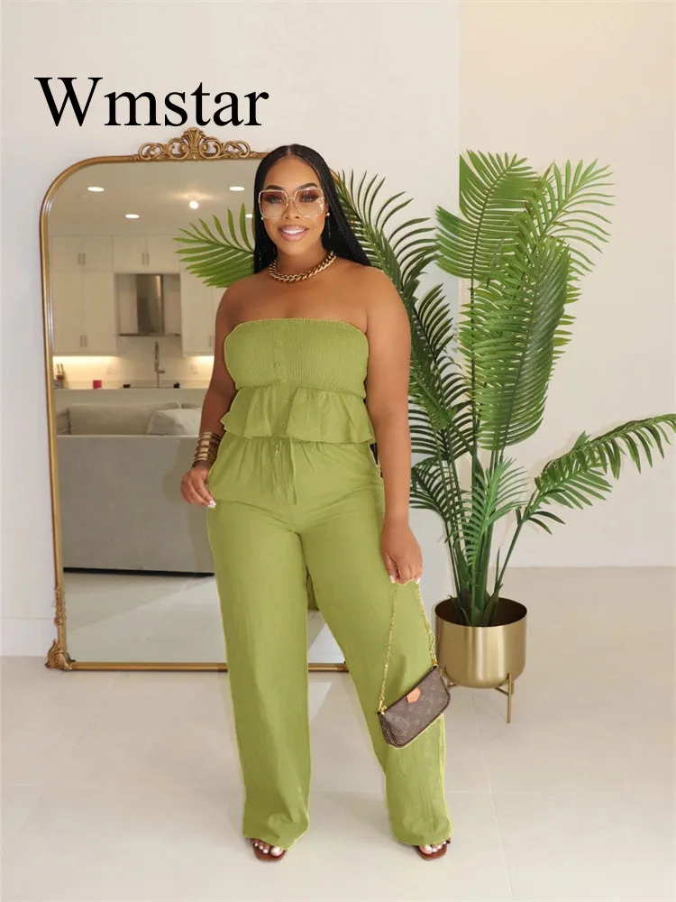 Wmstar 2 Piece Set Women Summer Sexy Sleeveless Off Shoulder White Top Wide Leg Pants Casual Set Wholesale Dropshipping 2024
Wmstar 2 Piece Set Women Summer Sexy Sleeveless Off Shoulder White Top Wide Leg Pants Casual Set Wholesale Dropshipping 2024