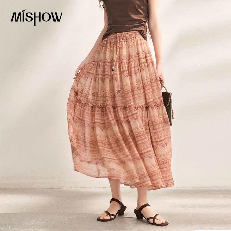 MISHOW 2026 Летняя розовая многоярусная юбка макси в стиле бохо для женщин, с высокой талией, А-силуэт, из шифона, длинная, повседневная, струящаяся, пляжная юбка MXF22B2499
MISHOW 2026 Летняя розовая многоярусная юбка макси в стиле бохо для женщин, с высокой талией, А-силуэт, из шифона, длинная, повседневная, струящаяся, пляжная юбка MXF22B2499