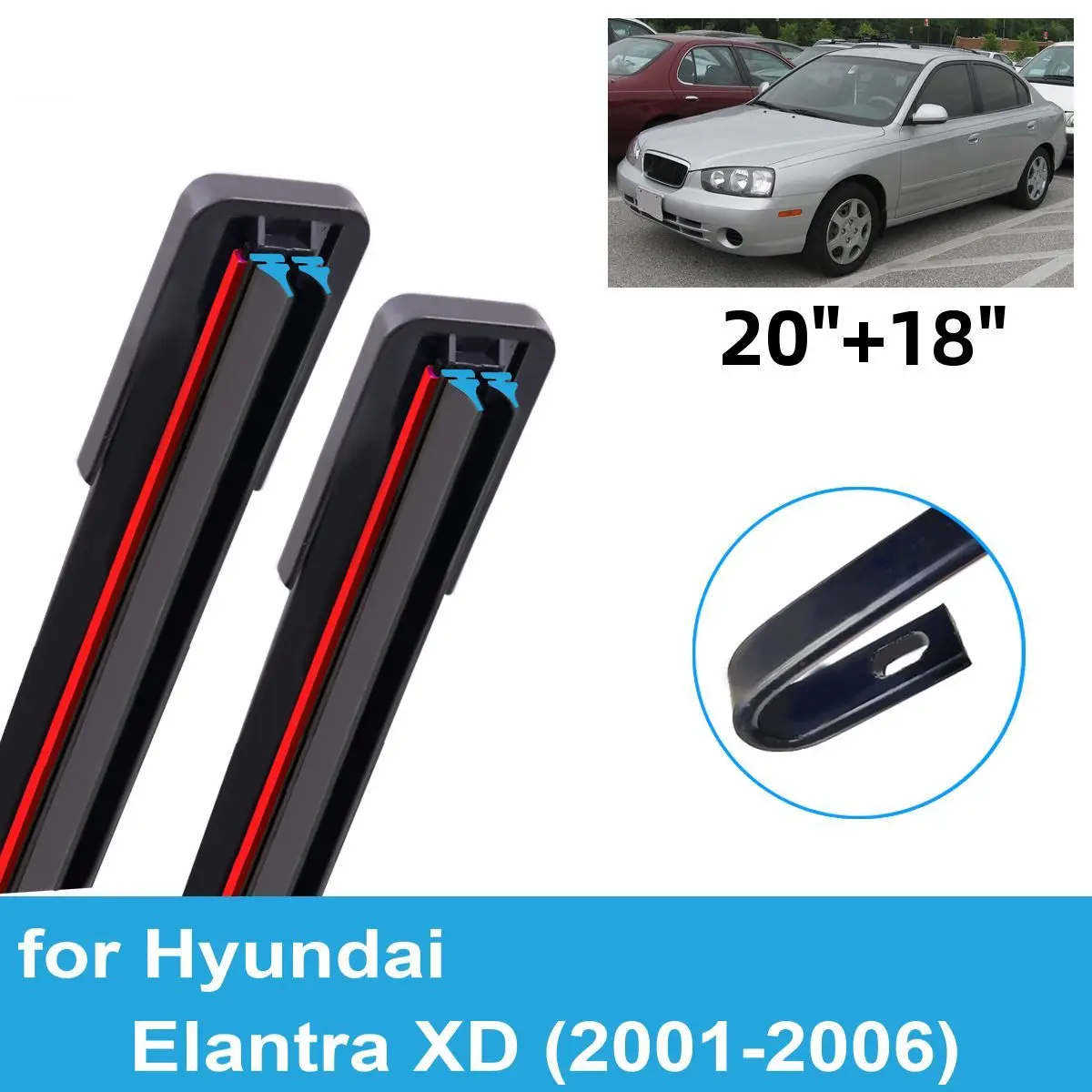 2PCS Car Wiper Blades for 2001-2006 Hyundai Elantra XD Front Windscreen Windshield Double Rubber Car Accessories 2004 2005 2006
2PCS Car Wiper Blades for 2001-2006 Hyundai Elantra XD Front Windscreen Windshield Double Rubber Car Accessories 2004 2005 2006