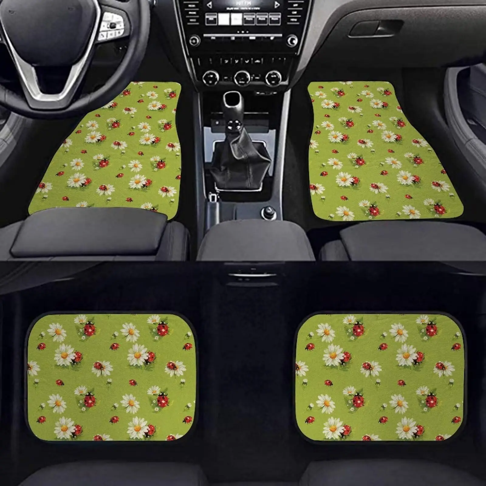 4-Piece Car Floor Mats With Daisy And Ladybug Pattern Universal Fit All Weather Anti-Slip
4-Piece Car Floor Mats With Daisy And Ladybug Pattern Universal Fit All Weather Anti-Slip