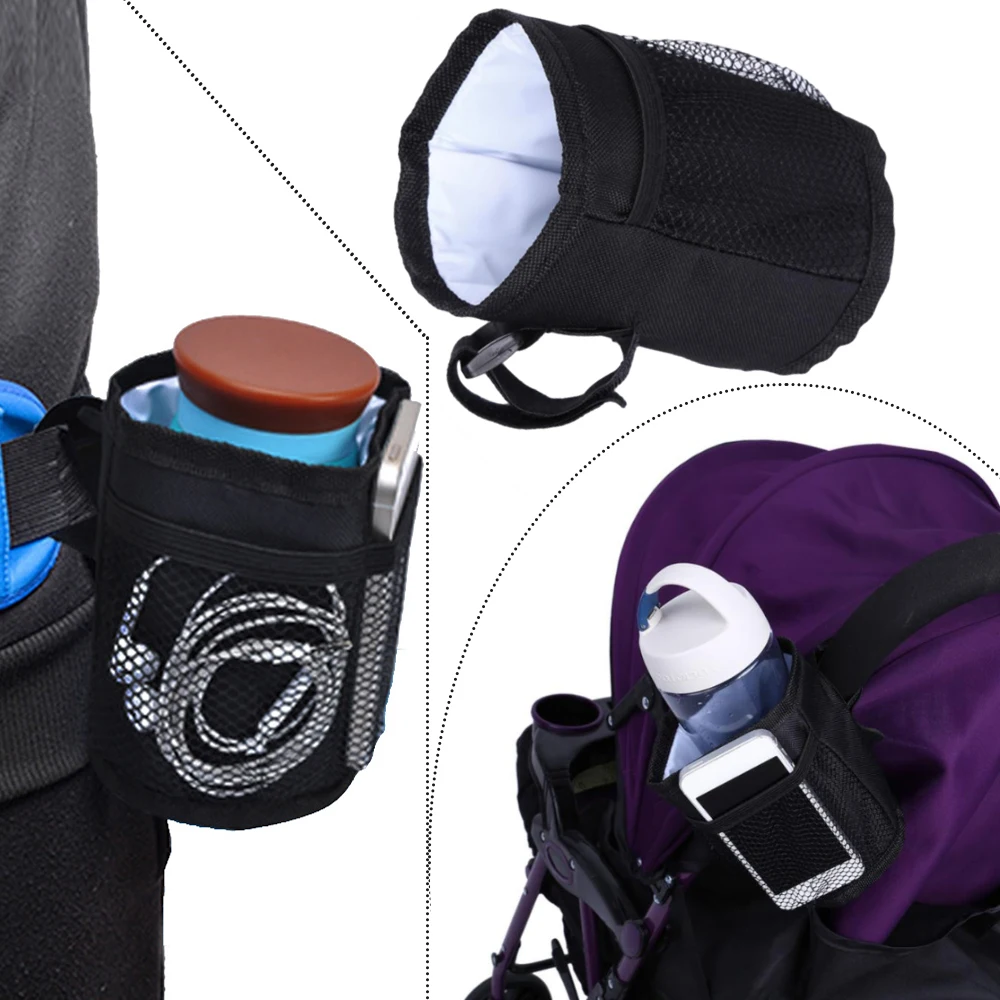 New Stable Cup Holder Tool Baby Stroller Insulated Cup Holder Bag Black Net bag design Heat preservation
New Stable Cup Holder Tool Baby Stroller Insulated Cup Holder Bag Black Net bag design Heat preservation